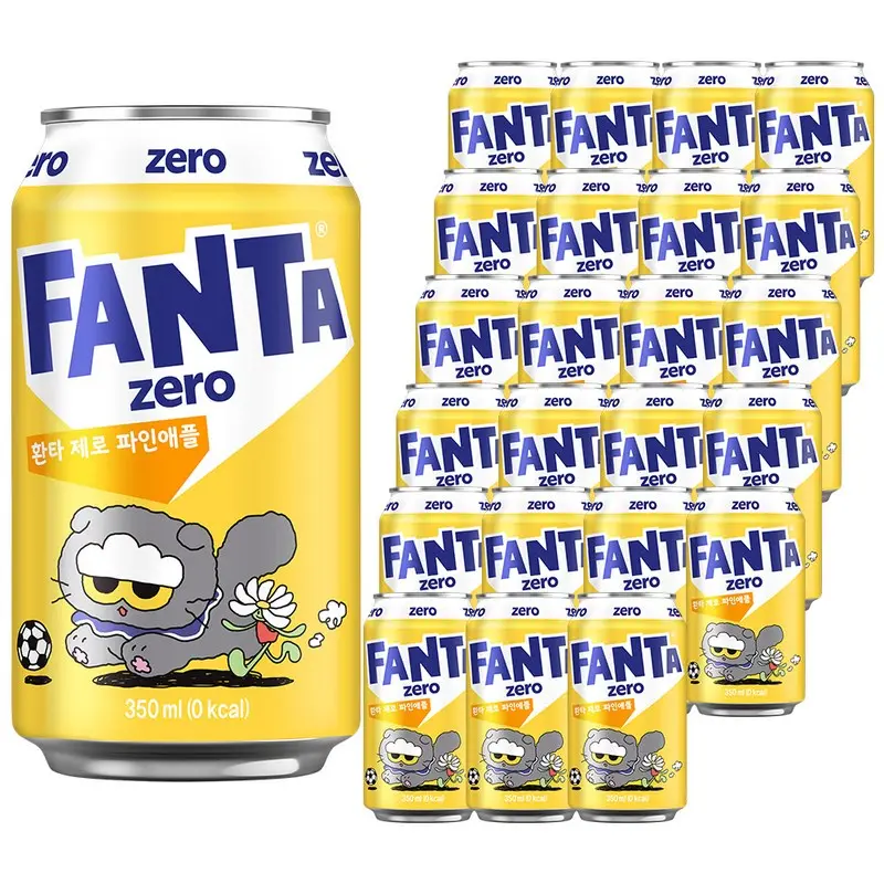 환타 제로 파인애플 탄산음료, 350ml, 24개 - 환타/써니텐