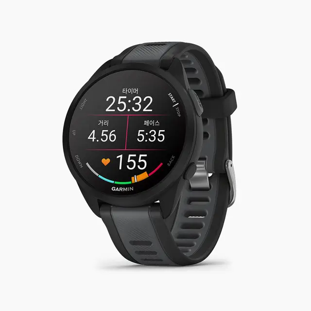 포러너 165 러닝 GPS 스마트워치 43mm (블랙 / 화이트)