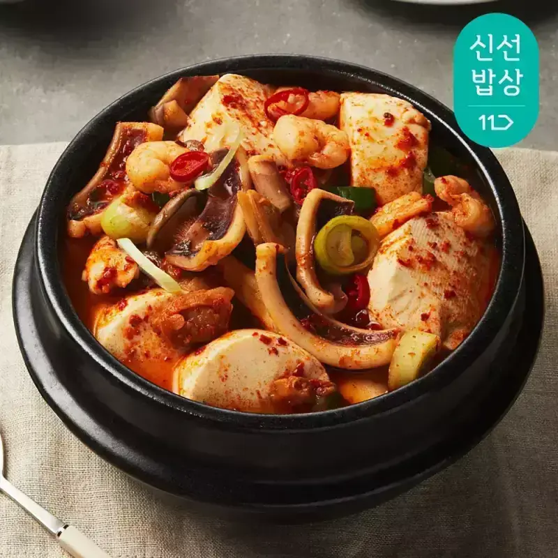 [쿡솜씨] 해물순두부찌개 해물3종 순두부 400g 동봉 신선야채 밀키트