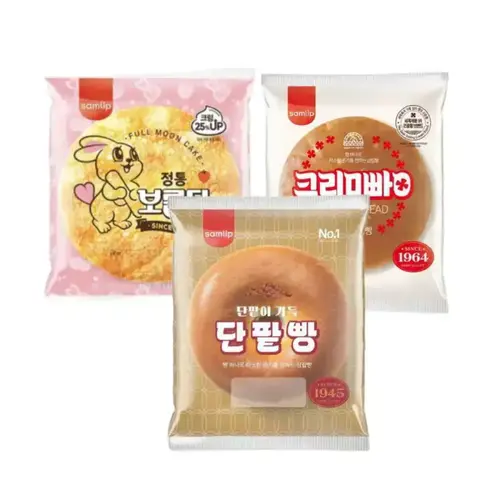 삼립 삼총사빵 3종 9봉 (크림빵/단팥빵/보름달)