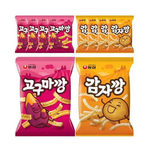 농심 감자깡 75g, 5개 + 고구마깡 83g, 5개