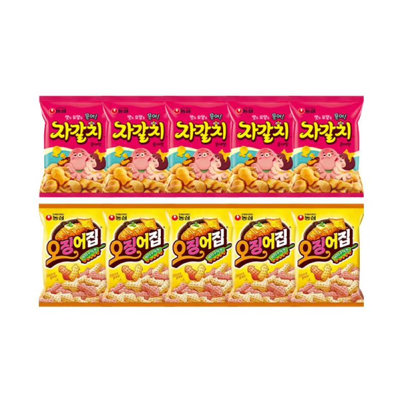농심 자갈치 90g, 5개 + 오징어집 78g, 5개