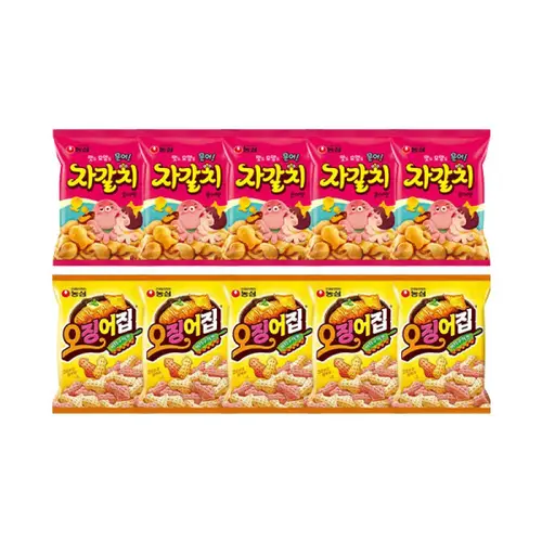 농심 자갈치 90g, 5개 + 오징어집 78g, 5개