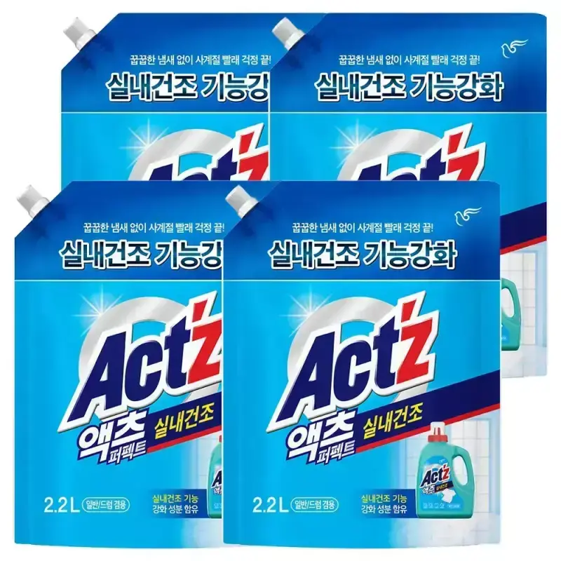 액츠 퍼펙트 실내건조 리필, 2.2L, 4개