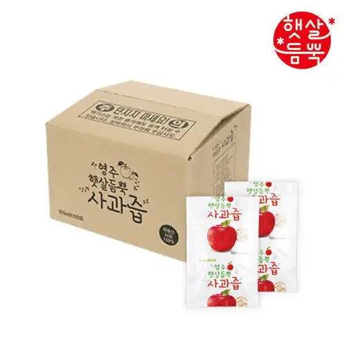 햇살듬뿍 사과즙 100mlX100포 대용량 100포 벌크형