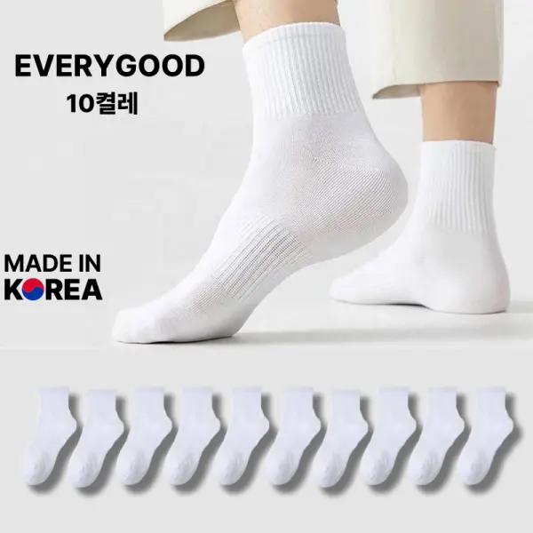 (5+5켤레)에브리굿 에어로굿 스포츠 러닝 중목 매쉬 양말 5켤레 국내생산 10켤레 발등 매쉬 여름 양말