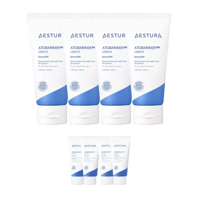 [본사직영]에스트라 아토베리어365 크림 80ML 4개+크림30ml 2개 +로션 30ml 2개