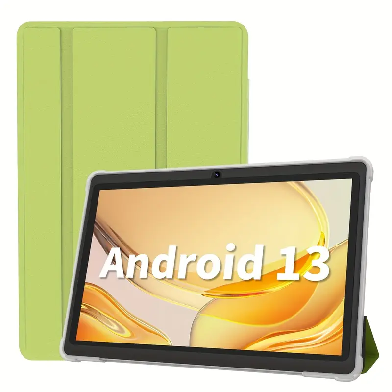 ROENLLCE 7인치 안드로이드 13 4GB (2G + 2G 메모리 확장) RAM 및 32GB ROM, 보호 케이스, 1TB ROM 메모리 확장 지원, 3500mAh 배터리, HD 1024 * 600 IPS 스크린, 듀얼 카메라, 클래식 스타일 WIFI 태블릿, 태블릿, 패드