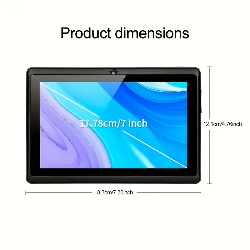 ROENLLCE 7인치 안드로이드 13 4GB (2G + 2G 메모리 확장) RAM 및 32GB ROM, 보호 케이스, 1TB ROM 메모리 확장 지원, 3500mAh 배터리, HD 1024 * 600 IPS 스크린, 듀얼 카메라, 클래식 스타일 WIFI 태블릿, 태블릿, 패드
