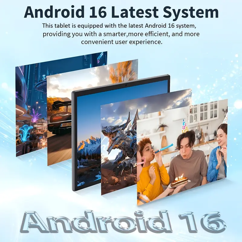 안드로이드 16, 태블릿 컴퓨터 20GB (4GB+16GB) RAM + 64GB ROM, 10.1인치, 안드로이드 태블릿 2-in-1 태블릿 컴퓨터(옵션 액세서리: 키보드, 마우스, 케이스, 스타일러스), 듀얼 카메라, WiFi, 무선, 업무용 및 선물용으로 적합
