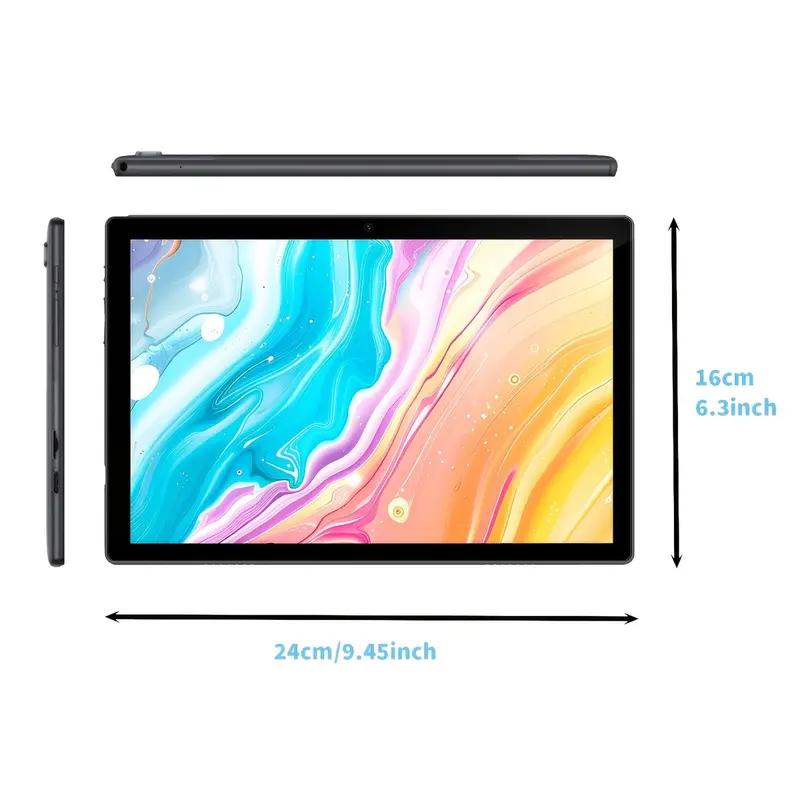 QDDQ 안드로이드 16 태블릿 10인치, 20GB (4GB + 16GB) RAM, 64GB ROM + 1TB 확장 가능, 쿼드코어 CPU, 5G, Wi-Fi 6, 1280 x 800 IPS 디스플레이, GMS, 사무실/가정/학교용 듀얼 카메라 태블릿, 태블릿, 패드