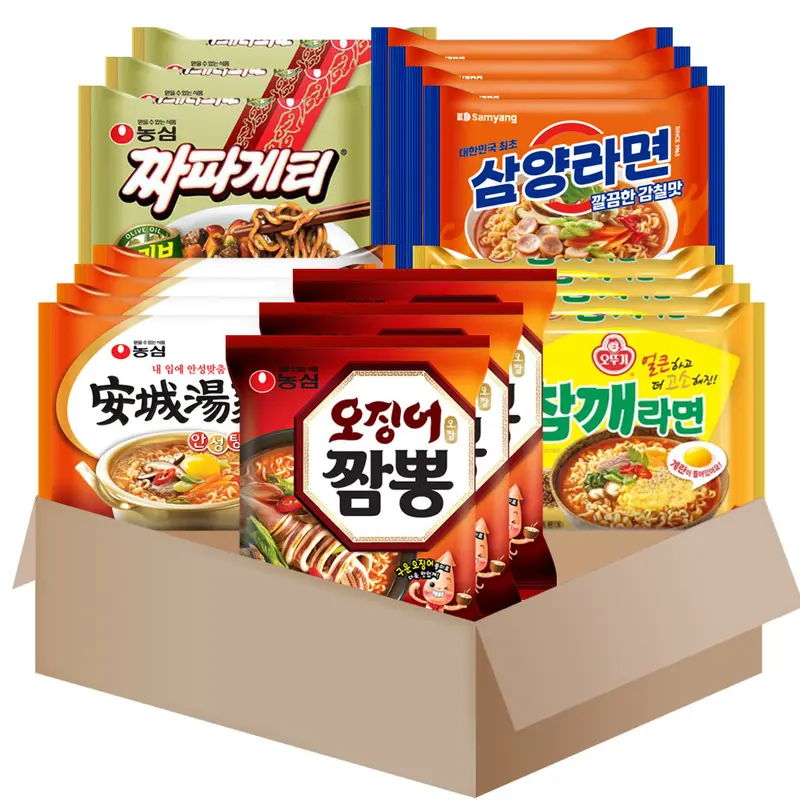 봉지라면세트 5종{삼양라면4+안성탕면4+참깨라면4+오징어짬뽕3+짜파게티3}[TE028]