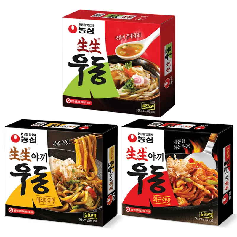 농심 생생우동5개+야끼우동 화끈한맛5개+데리야끼맛5개 15개 / 봉지라면 우동라면 (추가할인 1,882원)