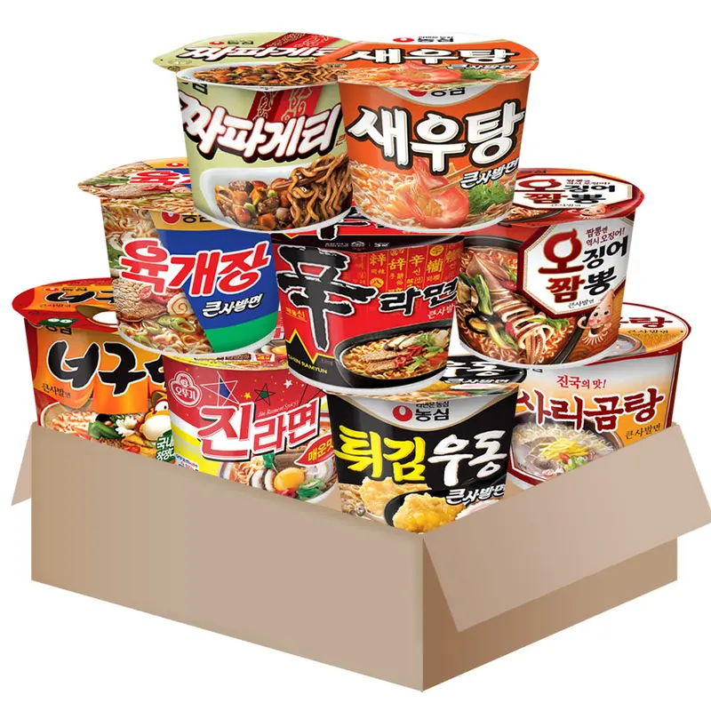 큰컵라면세트 9종{신라면+새우탕+너구리+육개장+튀김우동+짜파게티+오징어짬뽕+사리곰탕+진라면매운맛}[TE034]