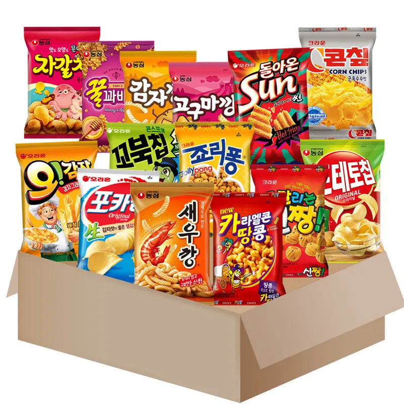 [메리박스]스낵 14종세트{새우깡+꿀꽈배기+자갈치+카라멜땅콩+꼬북칩+오감자 외}[TE170] (추가할인 928원)