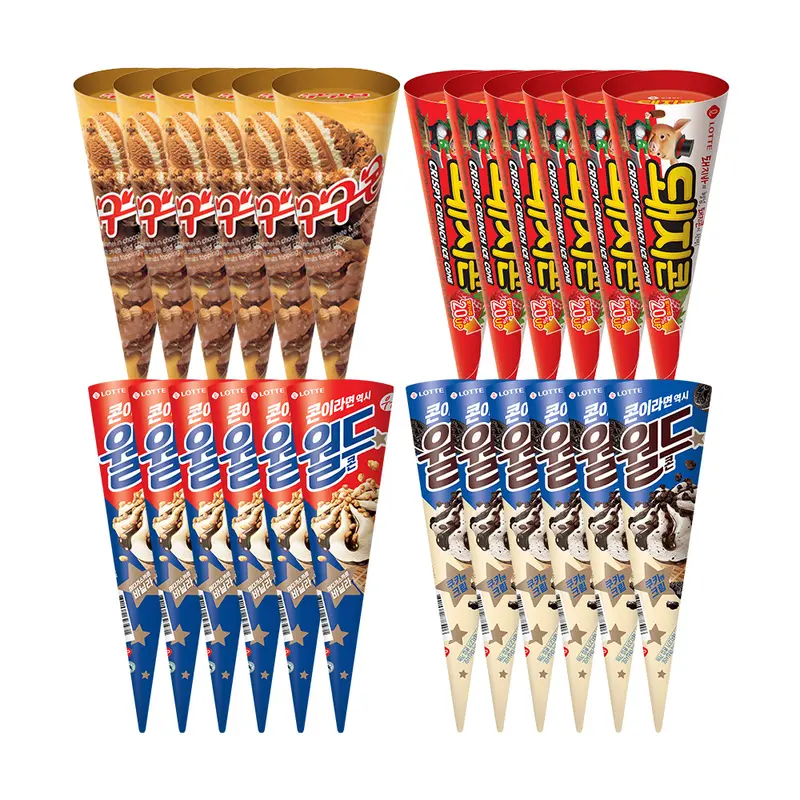 롯데웰푸드 월드콘 바닐라 160ml x 6개+월드콘 쿠앤크 160ml x 6개+구구콘 160ml x 6개+돼지콘 160ml x 6개 (추가할인 1,579원)