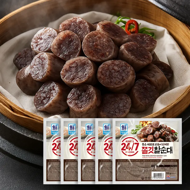 [한국제품/국내배송] 대림선 쫄깃 찰순대 500g*5개/ 간편 간식 전자레인지용 식품 (추가할인 1,096원)
