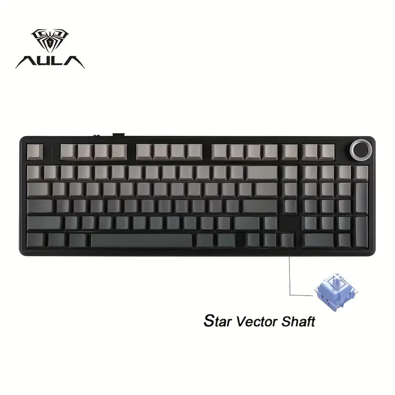 AULA F99 Pro 무선 기계식 키보드, 노브, Bt5.0/Usb-C/2.4Ghz 핫스왑 기능, 사전 윤활 스위치, RGB 백라이트 게이밍 키보드의 세 가지 모드 지원