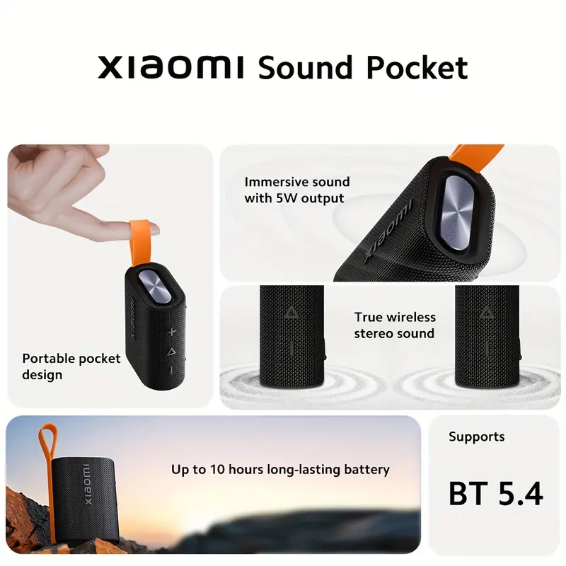 Xiaomi 사운드 포켓 5W 블루투스 무선 스피커 휴대용 10시간 재생 시간
