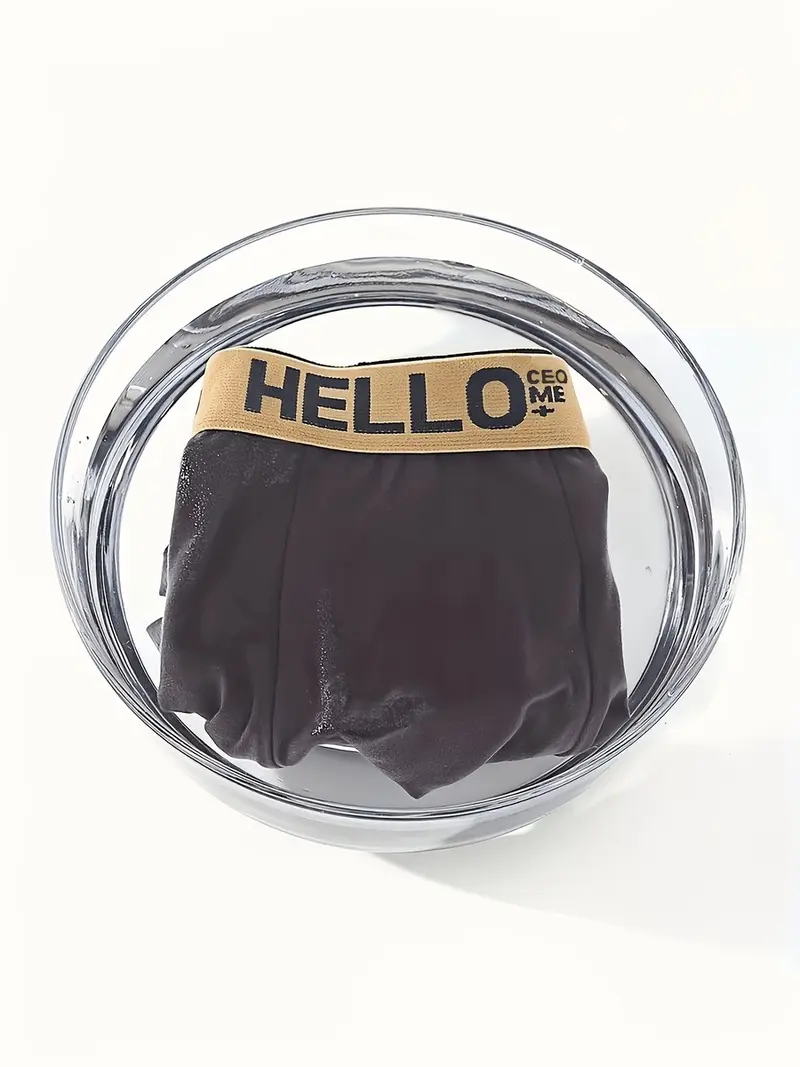 10개입 남성 드로즈 팬티 패션 트렌드, HELLO 레터 스트레치 벨트, 통기성 좋고 편안한 캐주얼 또는 스포츠팬티에 적합, 통기성 좋고 편안한 신축성 있는 속옷, 캐주얼 및 스포츠웨어에 적합