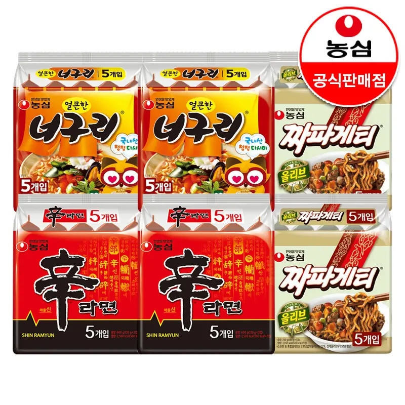 농심 봉지라면 혼합 30봉(신라면10봉+짜파게티10봉+너구리10봉) (추가할인 1,045원)