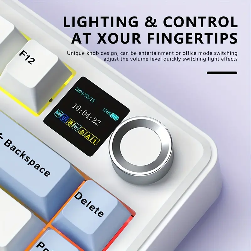 Aula F75 MAX 패드 기계식 키보드, 75% 무선 핫스왑 가능 게이밍 키보드, 5단계 패드 및 노브, Bluetooth/2.4GHz/USB-C, RGB