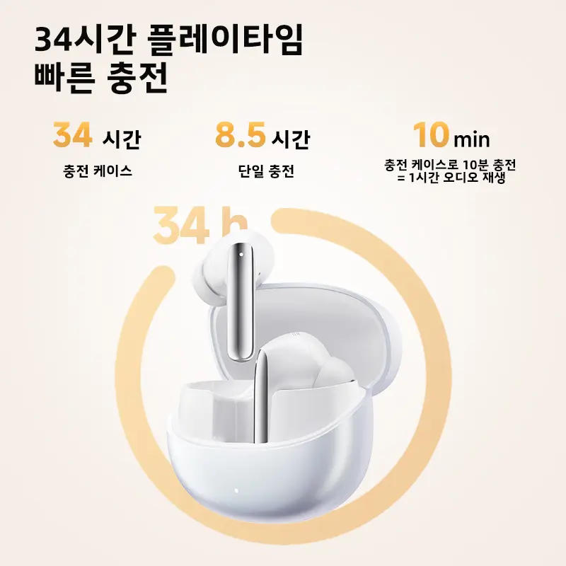 QCY MeloBuds Pro ANC Bluetooth 5.3 이어폰 무선 46dB 하이브리드 ANC 고해상도 LDAC 이어 버드 6 마이크