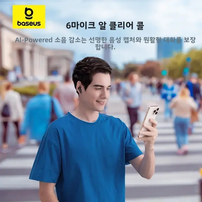 Baseus EP10 Pro ANC 이어버드 무선 블루투스 6.0 이어폰 50dB 실시간 적응형 헤드폰 6 마이크 고해상도 LDAC IP55