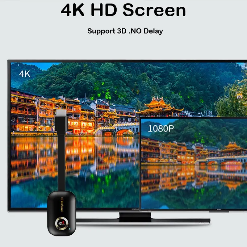미라스크린 G9 플러스 2.4G/5G 4K 미라캐스트 와이파이 DLNA 에어플레이 HD TV 스틱 와이파이 디스플레이 동글 수신기 (IOS