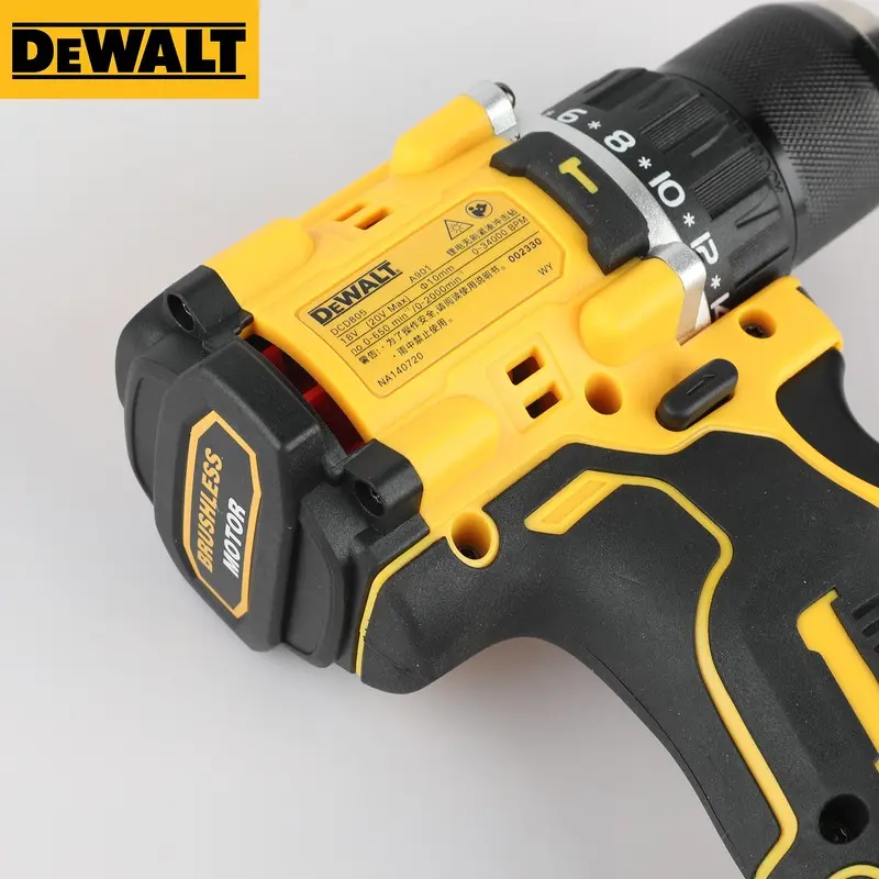 DEWALT 전동 공구 브러시리스 임팩트 드릴, 무선 전동 스크루 드라이버, 다기능 핸드 드릴, DCD805, 20V