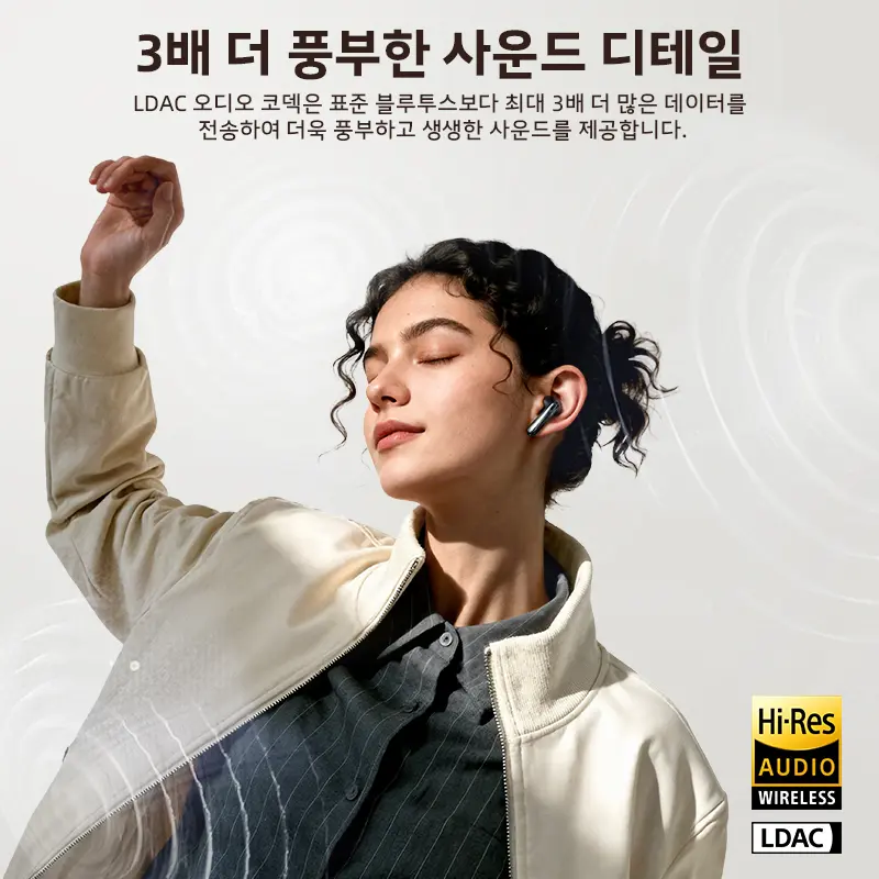 QCY AilyBuds E50 HT11 무선 이어폰, 고해상도 어댑티브 하이브리드 ANC 헤드폰, 블루투스 6.0, 공간 음향, 11mm