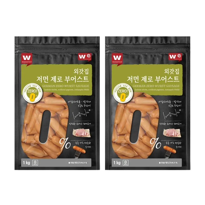 돈육94.31% 착한 소시지 1kg X 2팩