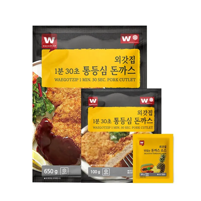 (리뷰 이벤트) 통등심 돈까스 650g X 1팩 (돈까스 5입 +소스)