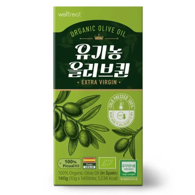 올리브오일 스틱 엑스트라버진 피쿠알 스페인 웰트릿 유기농 올리브유 올리브퀸 1박스 14포