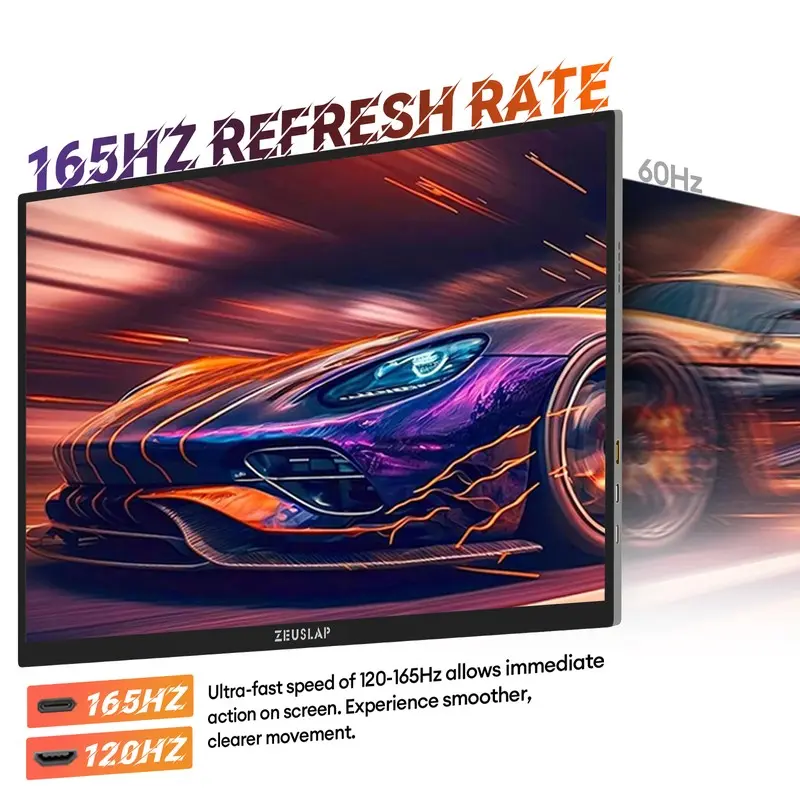 ZEUSLAP P16KT PRO 16인치 165Hz 휴대용 모니터 2.5K 500nit 터치스크린 100% sRGB 디스플레이 (게이밍
