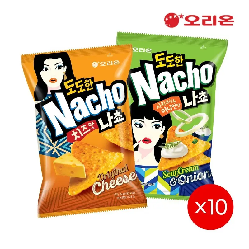 [오리온]오리온 도도한 나쵸 치즈맛(92g) 10개 + 어니언(92g) 10개 : 롯데ON