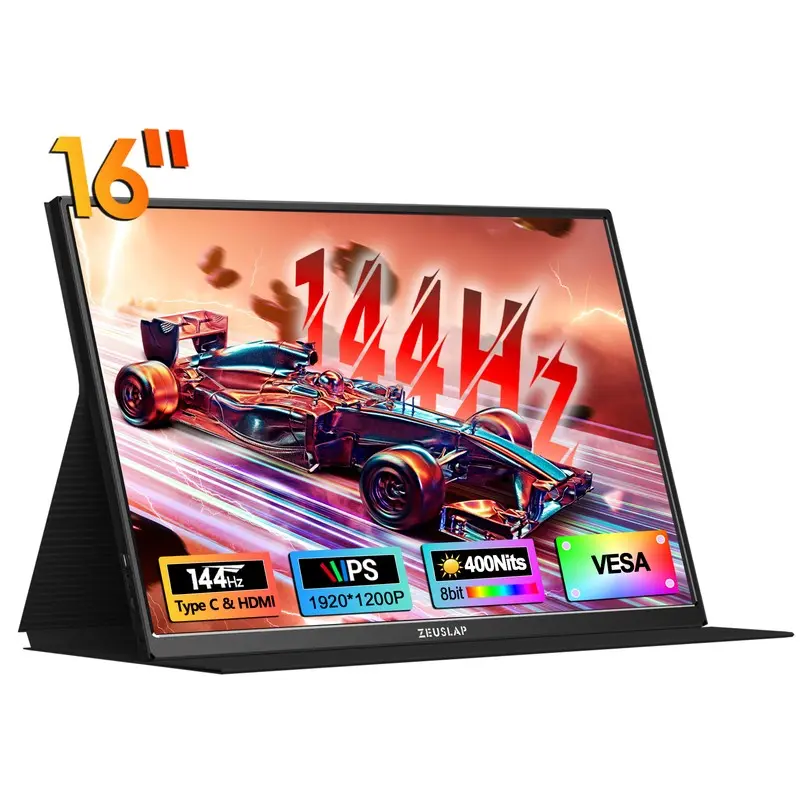 ZEUSLAP P16 Ultra 16인치 FHD 144Hz 휴대용 게이밍 모니터, 닌텐도 스위치 2, PS5, Xbox 및 노트북용