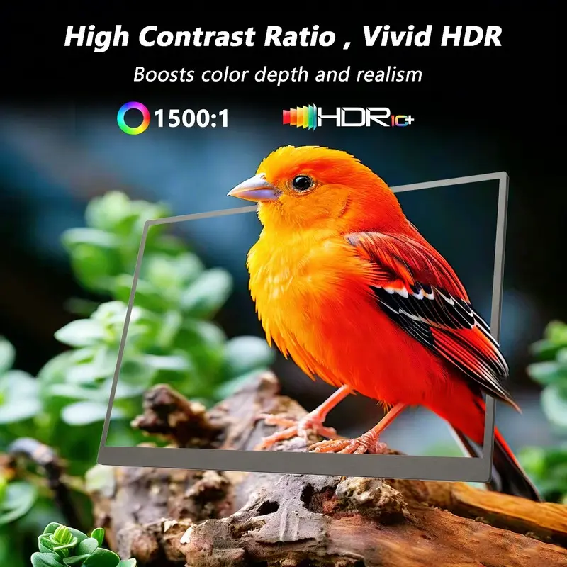 16인치 4K 휴대용 모니터 3840x2400 16:10 UHD 1500:1 명암비 100% DCI-P3, 노트북 PC 휴대폰 PS5 게임용