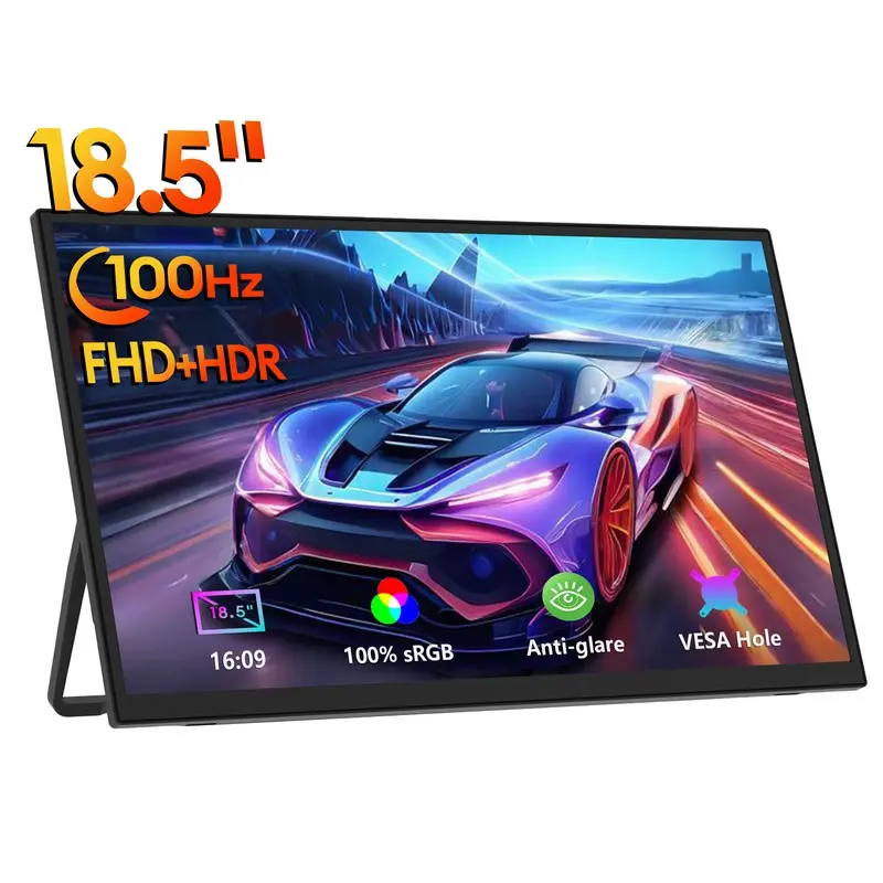 ZEUSLAP 18.5인치 1920*1080P 100Hz HDMI 타입 C 휴대용 게이밍 모니터 (휴대폰, NS, PS5, XBOX, PC