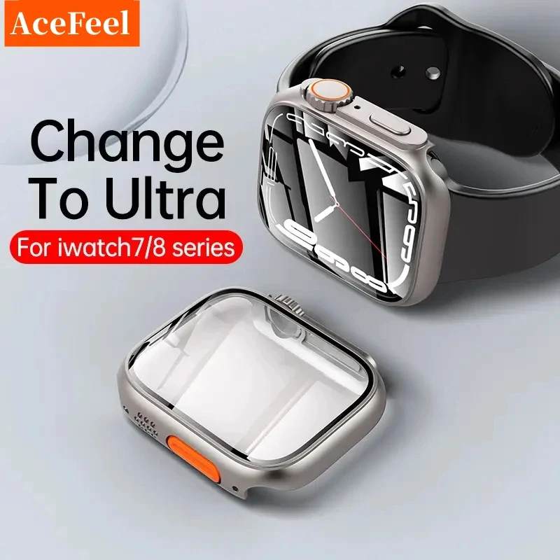 애플워치 46mm 44mm 45mm 41mm 40mm 38mm 42mm용 유리+케이스 스크린 보호필름 교체 울트라 범퍼 iWatch 시리즈