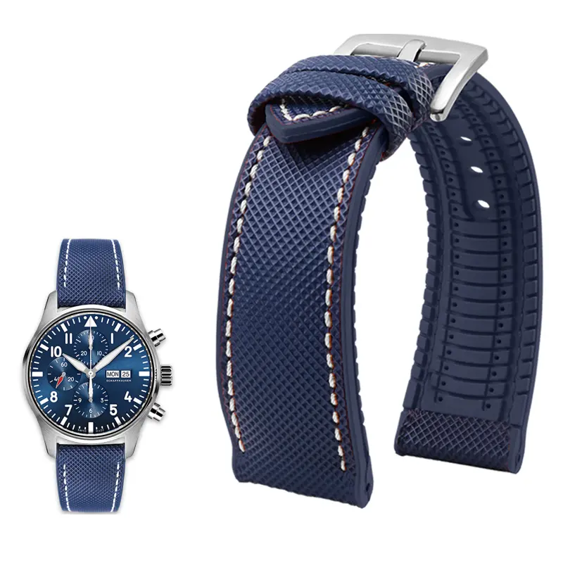 IWC 파일럿 마크 18 포르투갈어 튜더 브라이틀링 나일론 고무 바닥 시계 스트랩 시계 밴드 19mm 20mm 21mm 22mm 23mm