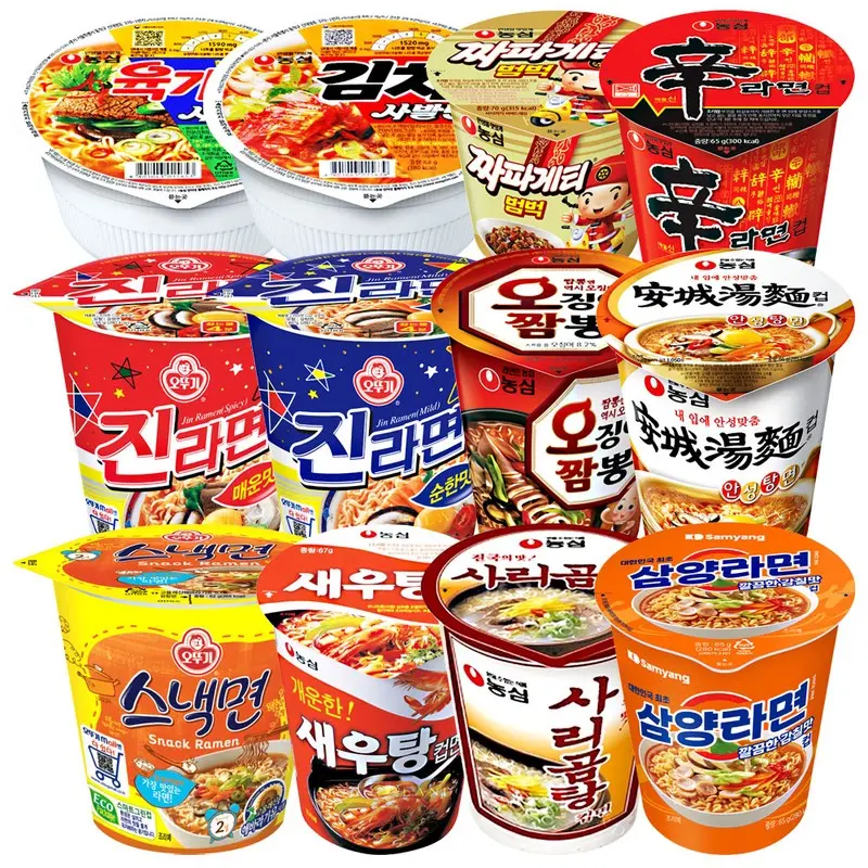 컵라면 소컵세트(육개장사발면+김치사발면+신라면+짜파게티범벅+진라면매운맛+스낵면+진라면순한맛+오짬+안성+새우+사리곰탕+삼양라면)