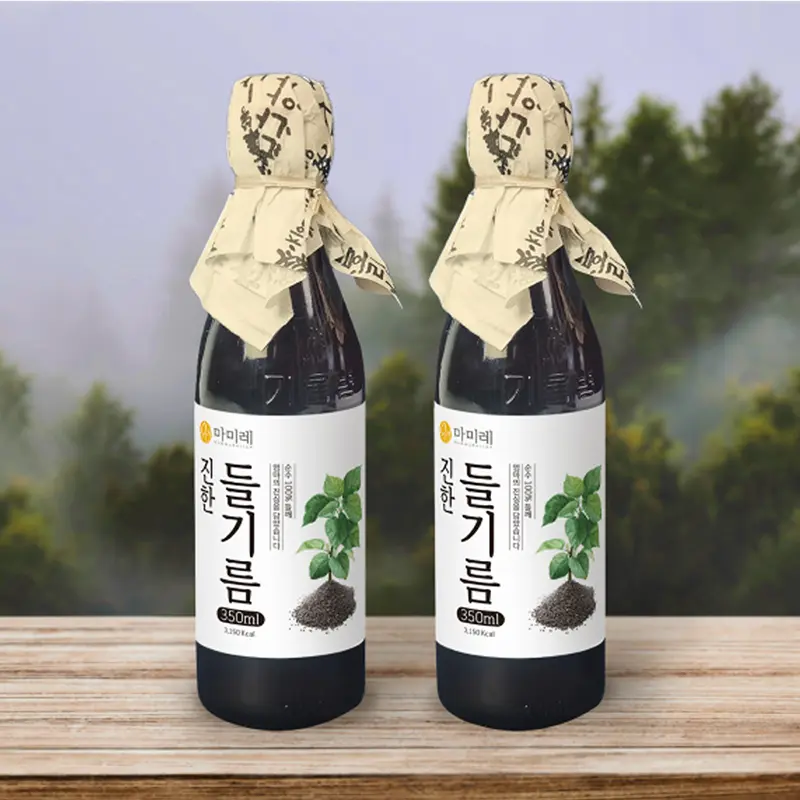 [대한민국 제조] 마미레 참기름 350ml / 들기름 350ml 1병 전통방식 통참깨 고소한