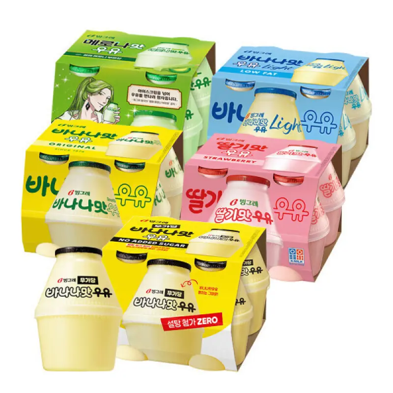 빙그레 뚱단지 우유 5종 240mlx16개 /무가당/딸기맛/메로나맛/라이트 (깜짝할인)