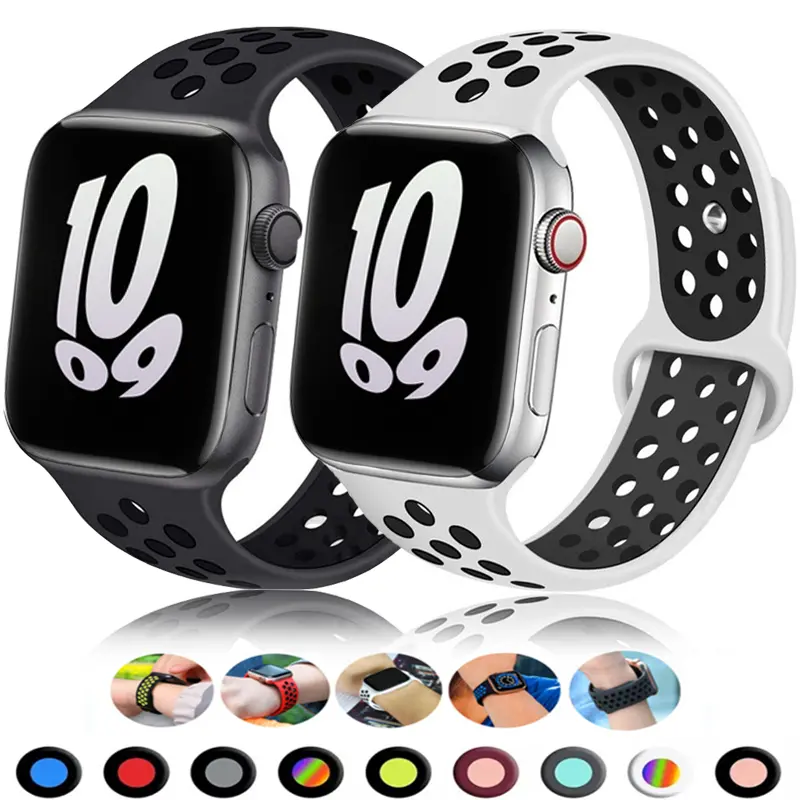 애플 워치 밴드용 스포츠 스트랩, 통기성 팔찌, iWatch 시리즈 10, 9, 8, 7, 6, SE, 5, 3, 울트라 2, 49mm