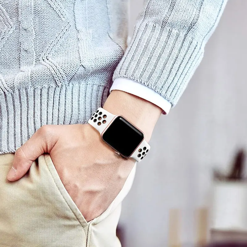 애플 워치 밴드용 스포츠 스트랩, 통기성 팔찌, iWatch 시리즈 10, 9, 8, 7, 6, SE, 5, 3, 울트라 2, 49mm
