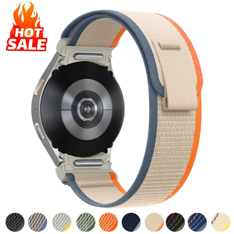 삼성 갤럭시 시계 용 트레일 루프 밴드 7 6 5 4 44mm 40mm/FE/5 Pro 45mm 나일론 코레아 팔찌 watch6 클래식