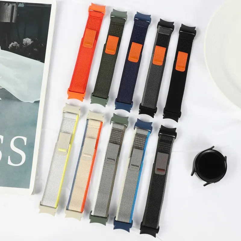 삼성 갤럭시 시계 용 트레일 루프 밴드 7 6 5 4 44mm 40mm/FE/5 Pro 45mm 나일론 코레아 팔찌 watch6 클래식
