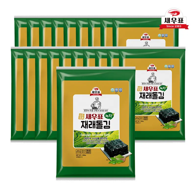 (신선식품) 새우표 완도 녹차재래 돌김전장 30g x 20봉/ 수산식품 명인