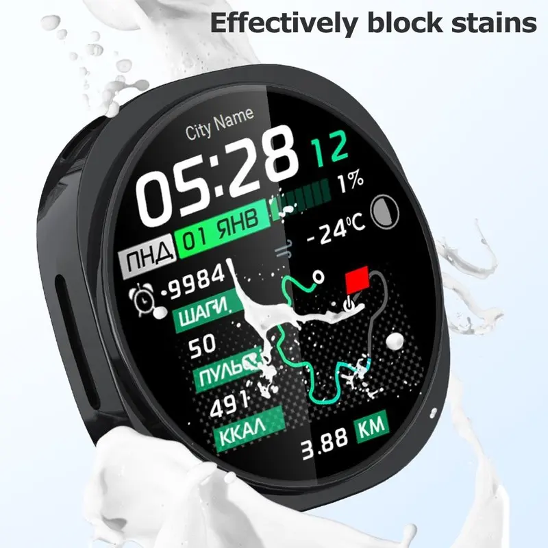 삼성 갤럭시 시계 8 44mm 액세서리 용 소프트 TPU 케이스 + 필름 Samsung Watch8 40mm의 화면 보호기 올라운드 커버